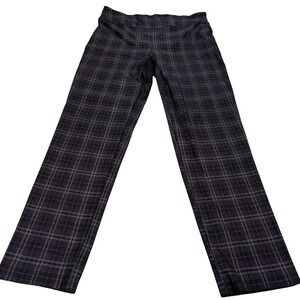 Grunge Skater Plaid New Directions Pull On Pants Womens 14 Grey Black